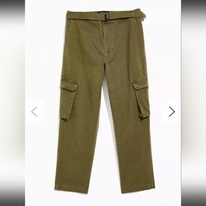 Native Youth Baggy Belted Olive Green Khaki Cargo Pant Utility Skater Emo Street